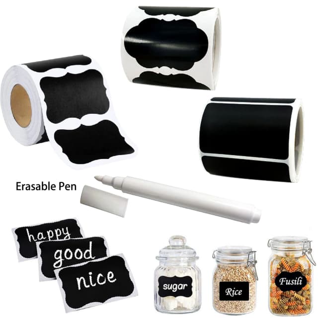 120 PCS/ม้วน 3 รูปแบบที่ถอดออกได้สติกเกอร์กระดานดําพร้อมปากกาลบได้ป้ายกระดานดํากันน้ํา 1.4 * 2.2in สําหรับ Home & KITCHEN