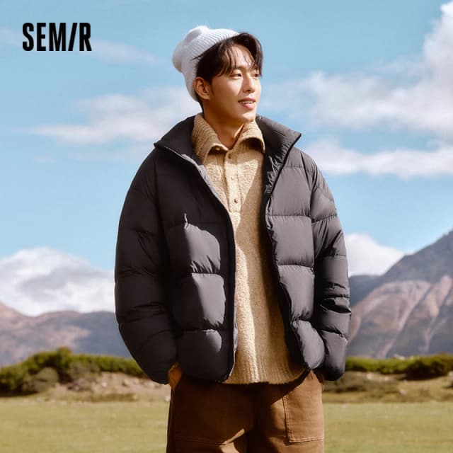 Semir ลงเสื้อแจ็คเก็ตผู้ชายฤดูหนาวสามหลักฐานกันลมกันน้ําคราบหนาคอปักเป้าเสื้อน้ําหนักเบาอบอุ่น