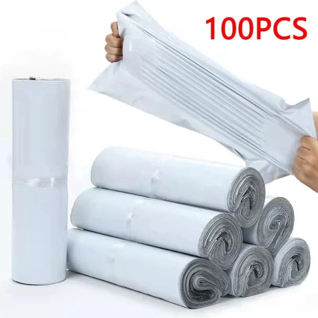 100 ชิ้น/ล็อตสีขาว Courier กระเป๋า Express ซองจดหมายกระเป๋า Mailing Bags Self Seal พลาสติกโพลีบรรจุภัณฑ์กระเป๋ากันน้ําใหม่