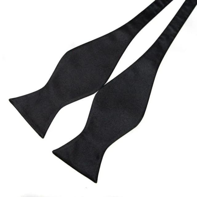 Self Bow Tie ผู้ชายปรับผ้าไหมซาติน Bowtie สีทึบคลาสสิกธุรกิจผ้าผูกคอผีเสื้องานแต่งงานชุดอุปกรณ์เสริม Tie