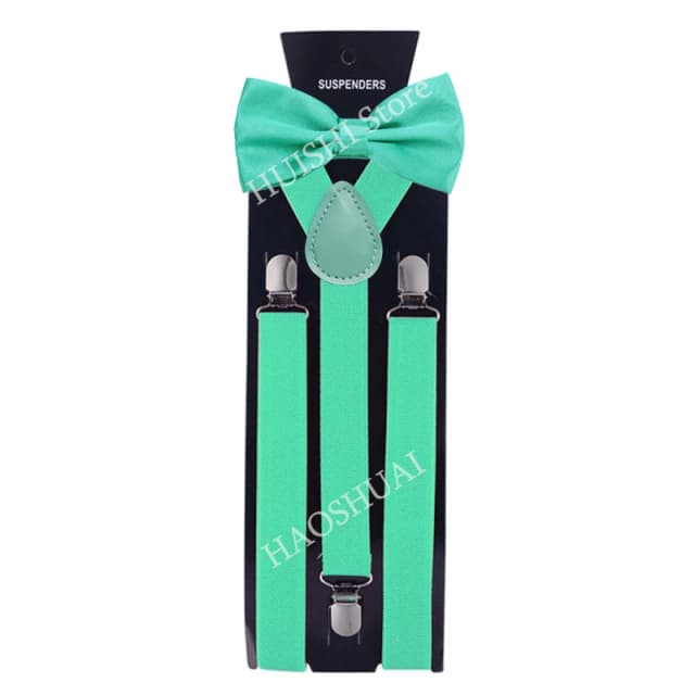 ผู้ชายสีดำสำหรับผู้ชาย2.5ซม.กางเกง Suspenders ปรับ Bowtie สีชมพูสีขาว45สีวงเล็บงานแต่งงาน