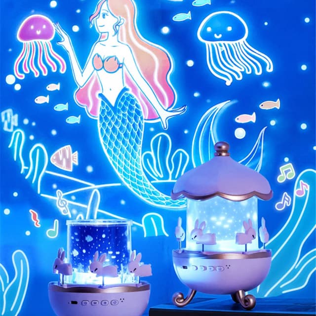 Night Light โปรเจคเตอร์เด็กเนอสเซอรี่เด็กพื้นที่การหมุน USB ชาร์จไฟ LED โคมไฟกลางคืน 12 ภาพยนตร์วันเกิดคริสต์มาสของขวัญ